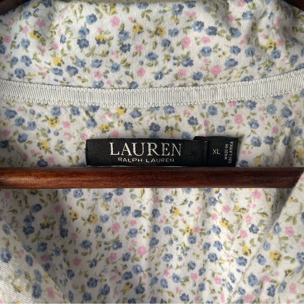 Lauren Ralph Lauren XL 100% Cotton Embroidered Logo Dainty Floral Pajama Set - Picture 3 of 16